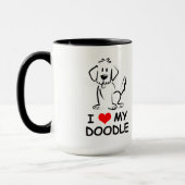 Illustrierte Zeichnung eines Goldendoodle Tasse (Links)