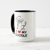 Illustrierte Zeichnung eines Goldendoodle Tasse (Vorderseite Links)