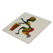 Illustrierter afrikanischer Drummer Fliese (Seite)