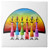 Illustrierter afrikanischer Hintergrund Fliese (Vorderseite)