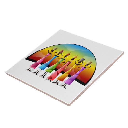 Illustrierter afrikanischer Hintergrund Fliese (Seite)