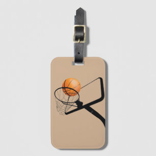 Illustrierter Basketball und Schlauch Gepäckanhänger