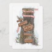 Illustrierter Baumstamm Save the Date (Vorne/Hinten)