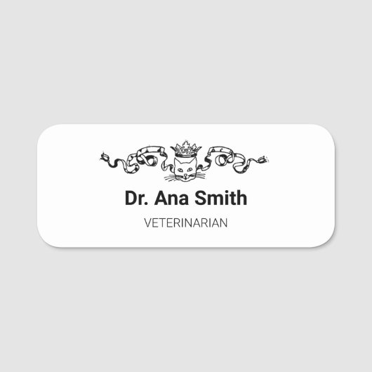 Illustrierter Beruf im Tierarzt Namensschild (Vorderseite)