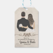 Illustrierter Brautgarten Vielen Dank Gastgeschenk Geschenkanhänger (Vorderseite)