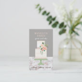 Illustrierter Cake Designer Hochzeitsplaner Visitenkarte (Stehend Vorderseite)