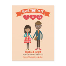 Illustrierter Cartoon Couple Portrait Hochzeit