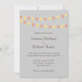 Illustrierter Cartoon Couple Portrait Hochzeit Einladung (Vorderseite)