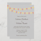 Illustrierter Cartoon Couple Portrait Hochzeit Einladung (Vorne/Hinten)