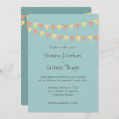 Illustrierter Cartoon Couple Portrait Hochzeit Einladung (Vorne/Hinten)