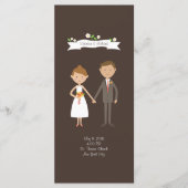 Illustrierter Cartoon Couple Portrait Hochzeit Programm (Vorderseite)