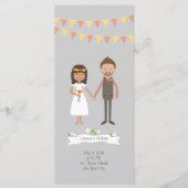 Illustrierter Cartoon Couple Portrait Hochzeit Programm (Vorderseite)