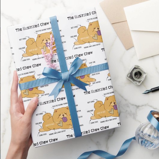 ILLUSTRIERTER CHOW   GESCHENKPAPIER