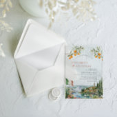 Illustrierter Comer See Hochzeit Italien Acryleinladungen