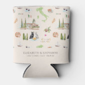 Illustrierter Comer See Hochzeit Italien Dosenkühler (Vorderseite)