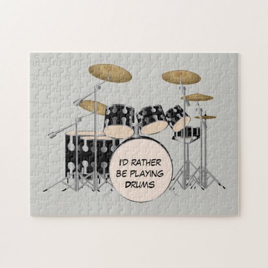 Illustrierter Drum Set Hintergrund Puzzle (Horizontal)