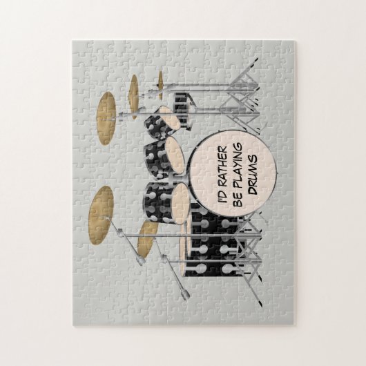 Illustrierter Drum Set Hintergrund Puzzle (Vertikal)