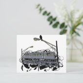 Illustrierter El Train & Crows Postkarte (Stehend Vorderseite)