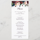 Illustrierter Fall Blumendinner Menükarte (Vorderseite)