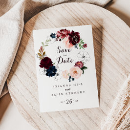 Illustrierter Fall Floral Save the Date Postkarte