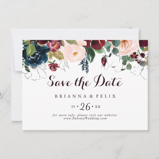 Illustrierter Fall Horizontale Hochzeit Save The Date (Vorderseite)