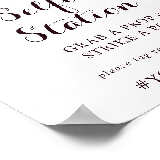 Illustrierter Fall-Selfie-Station - Zeichen Poster (Ecke)