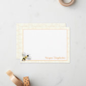 Illustrierter Fliegender Bienentierfehler Name Hex Mitteilungskarte (Vorderseite/Rückseite Beispiel)