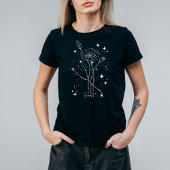 Illustrierter Frauenschwarz-Zodiac-T - Shirt