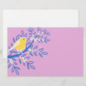 Illustrierter Gelbbvogel auf rosa Hintergrund Briefpapier (Vorne/Hinten)