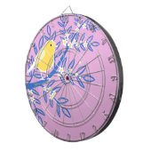 Illustrierter Gelbbvogel auf rosa Hintergrund Dartscheibe (Vorderseite rechts)