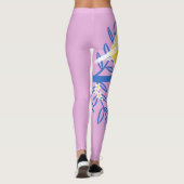 Illustrierter Gelbbvogel auf rosa Hintergrund Leggings (Rückseite)