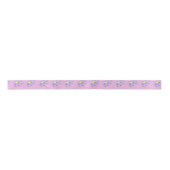 Illustrierter Gelbbvogel auf rosa Hintergrund Satinband (Vorderseite)