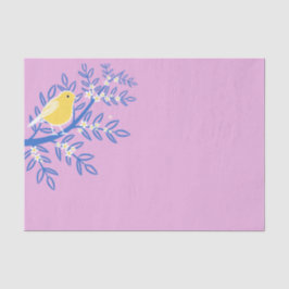 Illustrierter Gelbbvogel auf rosa Hintergrund Seidenpapier