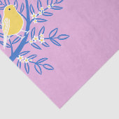 Illustrierter Gelbbvogel auf rosa Hintergrund Seidenpapier (Ausschnitt)