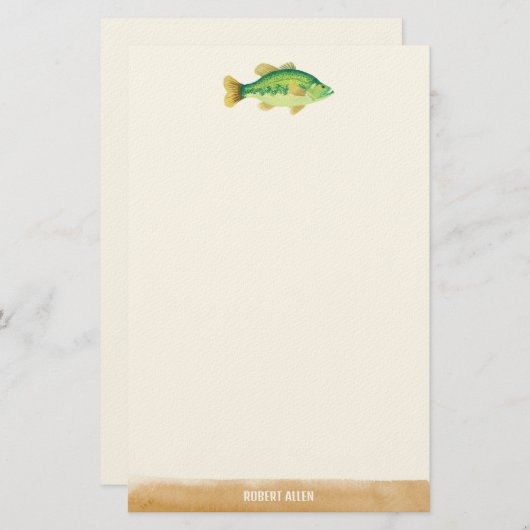 Illustrierter Großfisch Briefpapier (Vorne/Hinten)