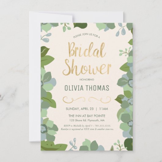 Illustrierter Grüner Frühling, Blüte Einladung (Vorderseite)