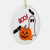 Illustrierter Halloween Ghost und Pumpkin Keramik Ornament (Rechts)