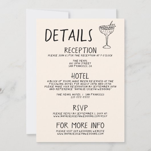 Illustrierter handgeschriebener Kuchen in einer Ho Einladung (Rückseite)