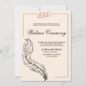 illustrierter handgezogener Pfau Arabian Walima Einladung (Vorderseite)