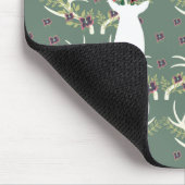 Illustrierter Hirsch auf Jägergrün Mousepad (Ecke)