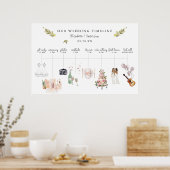 Illustrierter Hochzeitstag - Begrüßung Poster (Küche)