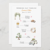 Illustrierter Hochzeitstag Programm (Vorne/Hinten)