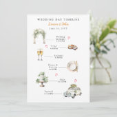 Illustrierter Hochzeitstag Programm (Stehend Vorderseite)