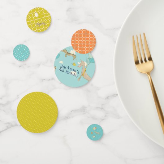 Illustrierter Hundekindergeburtstag Confetti Konfetti (Gruppe)