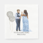 Illustrierter interrassischer Ehepaar Napkins Serviette (Vorderseite)