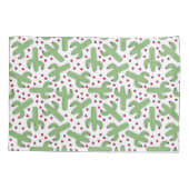 Illustrierter Kaktus u. rosa Blumen-Muster Kissenbezug (Rückseite-Links)