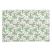 Illustrierter Kaktus u. rosa Blumen-Muster Kissenbezug (Vorderseite-Rechts)