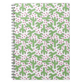 Illustrierter Kaktus u. rosa Blumen-Muster Notizblock (Vorderseite)