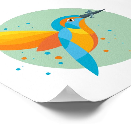 Illustrierter Kingfisher Poster (Ecke)