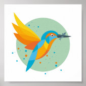Illustrierter Kingfisher Poster (Vorne)